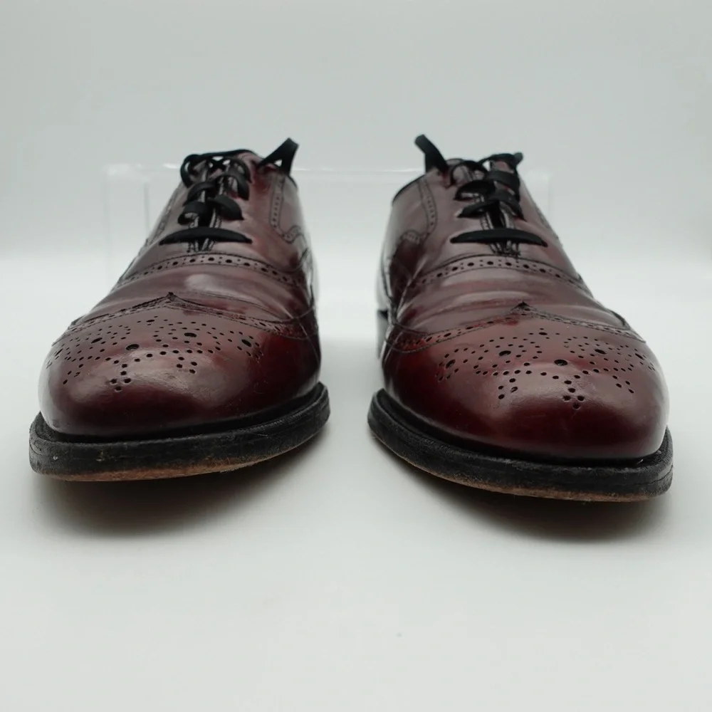 Johnston Murphy Crown Aristocraft Men Size 8.5 Shoes Red Leather Wingtip